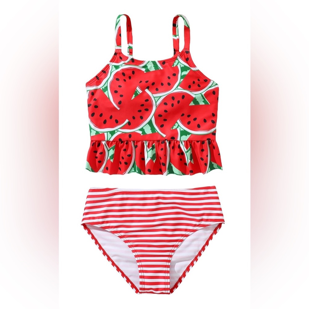 Girl’s Ruffle Hem Tankini Set